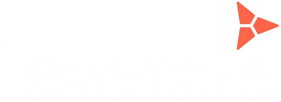 Leverate logo — wordmark with triangle icon