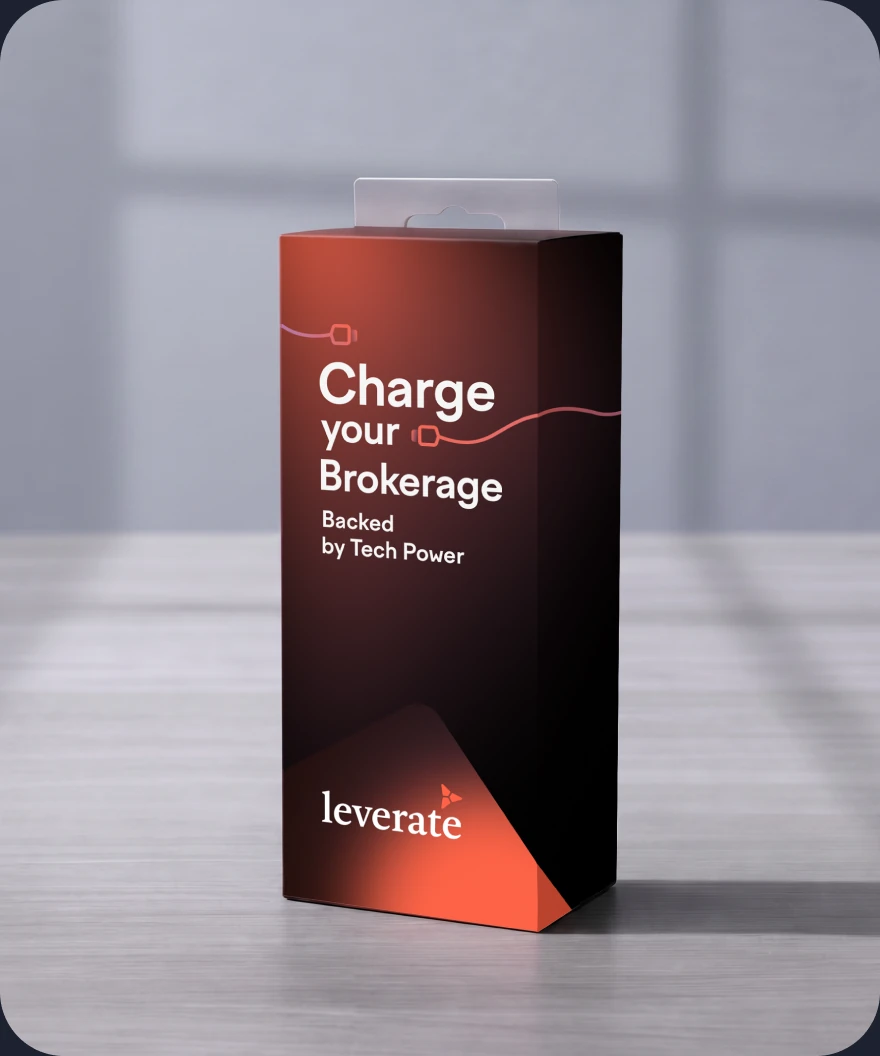 Leverate branded packaging box