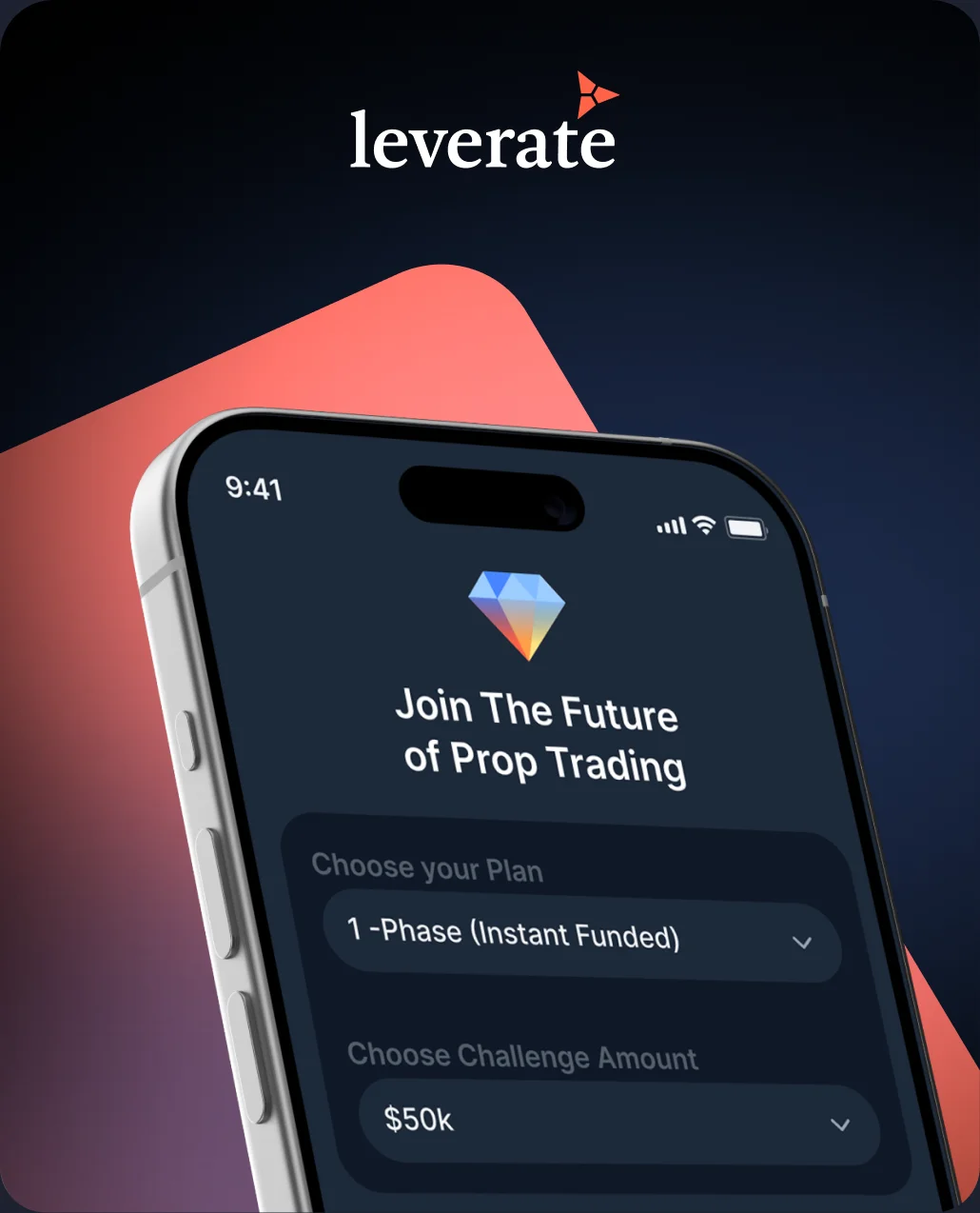 Leverate mobile app — Join the future of prop trading