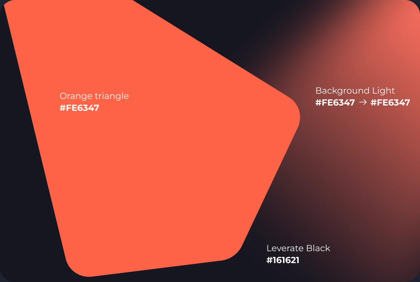 Orange triangle and spotlight — the Leverate brand's primary visual elements
