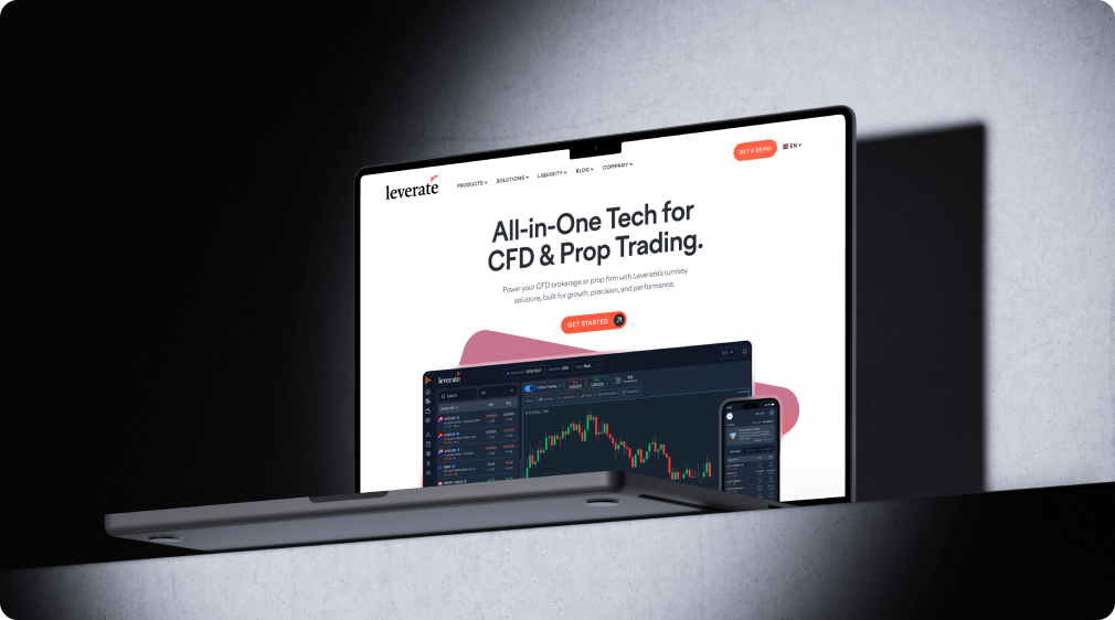 Leverate website preview — All-in-One Tech for CFD & Prop Trading
